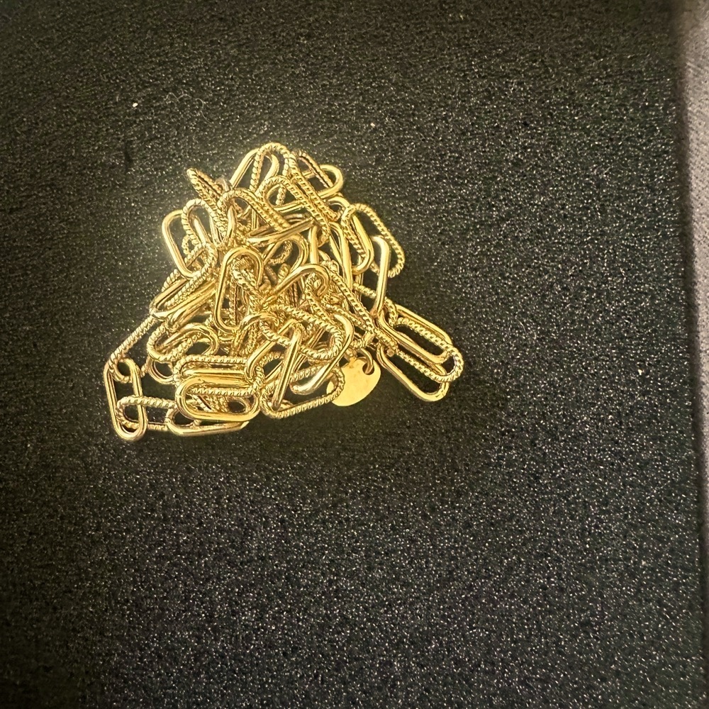 18k yellow gold paperclip chain necklace. Made in Italy. Stamped 750. - Picture 14 of 14
